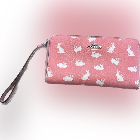 Coach Handbags - Retired Bunny large zip around COACH WALLET.  gently used coral